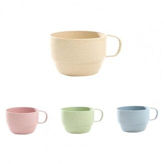 80% Drinkbeker Eco-vriendelijke Te Schoon Tarwe Stro Plastic Thee Beker Voor Melk Ontbijt Drinken Melk Cup Blauw