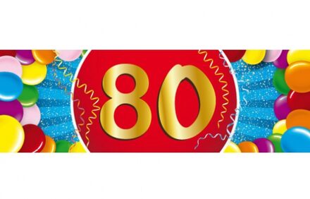 80 jaar leeftijd sticker - 19 x 6 cm - 80 jaar verjaardag - jubileum - versiering Multi