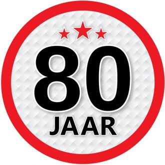 80 jaar leeftijd sticker rond 15 cm verjaardag versiering Multi