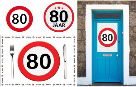 80 jaar stopbord versiering voordeel pakket