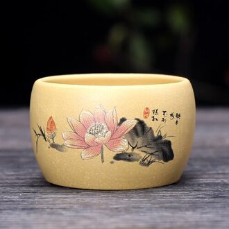 80 Ml Yixing Paarse Klei Theekopje Hand Geschilderd Patroon Zisha Cups Handgemaakte Natuurlijke Segment Modder Kleine Thee Kommen Sake Cup drinkware B