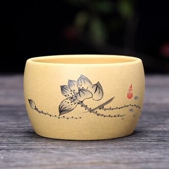 80 Ml Yixing Paarse Klei Theekopje Hand Geschilderd Patroon Zisha Cups Handgemaakte Natuurlijke Segment Modder Kleine Thee Kommen Sake Cup drinkware