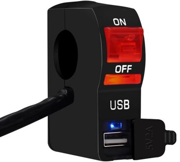 80% Motorfiets Koplamp Transparante Schakelaar 12V Lampje Enkele Poort Opladen Rood