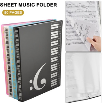 80 Pages A4 Piano Paper Sheets Document File Organizer Folder Five-line Clip Music Score Accessories