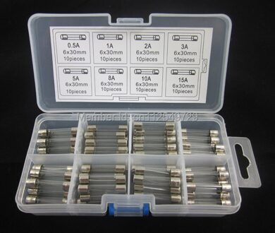 80 pcs 6x30mm Quick Fast Blow Glas Diverse Zekering Amp 0.5A 1A 2A 3A 5A 8A 10A 15A AMP