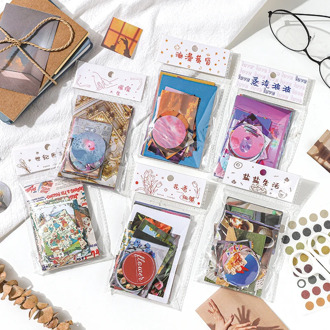 80 Pcs Ins Photo Paper Sticker Pack Sky Flowers Nature Scenery Vaporwave Adhesive Stickers Label for Scrapbooking DIY Art Craft