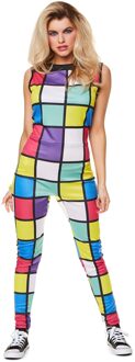 80's Disco Rubiks Cube Jumpsuit Dames Multikleur - Print