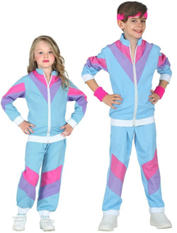 80's Disco Trainingspak Kind Blauw