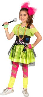 80's Kiss The Girl Kostuum Kind Geel - Beige - Creme, Zwart