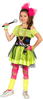 80's Kiss The Girl Kostuum Kind Geel - Beige - Creme, Zwart