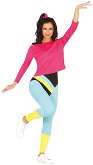 80's Sportoutfit Kostuum Vrouw Sandra Multikleur - Print