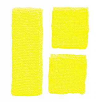 80's zweetband set geel Geel - Beige - Creme