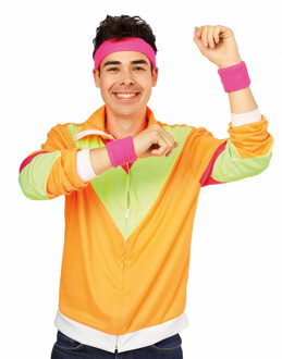 80's zweetband set neon roze