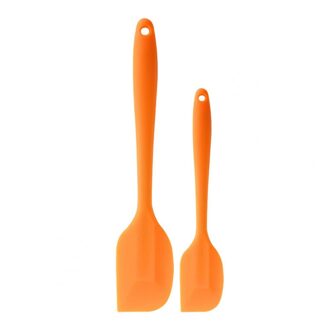 80% Sales! 2 Stks/set Silicone Non Stick Boter Koken Pastry Schraper Taart Bakken Spatel Oranje