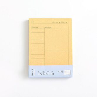 80 Sheets/Pad Te Doen Lijst Notebook Memo Pad Bureau Wekelijkse Dagelijkse Planner Cartoon Sticky Notes Stickers Kraftpapier kantoorbenodigdheden