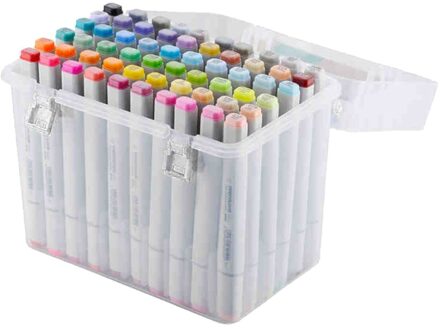 80 Slot Plastic Carrying Marker Case Houder Organizer Box Voor Verf Sketch Markers-Past Voor Markers Pen Van 15 Mm Tot 18 M