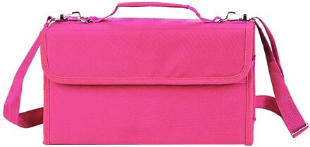 80 Slots Draagbare Marker Pen Storage Case Bag Holder Pouch Voor Copic Marker Schets Potloden Fit Pennen In Diameter 15mm Tot 22Mm roos rood