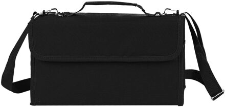 80 Slots Draagbare Marker Pen Storage Case Bag Holder Pouch Voor Copic Marker Schets Potloden Fit Pennen In Diameter 15mm Tot 22Mm zwart