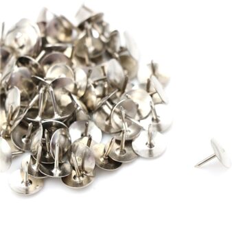 80 Stks/doos Metalen Push Pin Silver Tone Prikbord Foto Push Pins Duim Kopspijkers Briefpapier Standaard Pin
