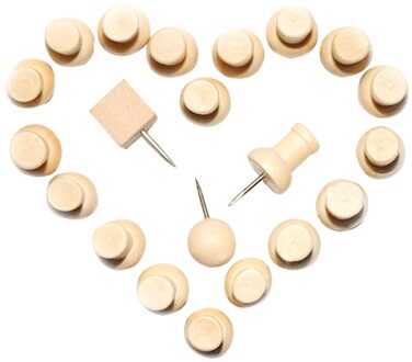 80 Stuks Hout Push Diy I-Vorm Houten Duim Kopspijkers Decoratieve Voor Kurk Boards Kaart Foto 'S Posters Kalender Craft projecten