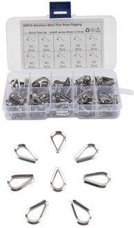 80 Stuks Kabel Vingerhoeden Kabel Vingerhoeden M2 304 Rvs Vingerhoed Diameter Wire Rope Cable Vingerhoeden Rigging