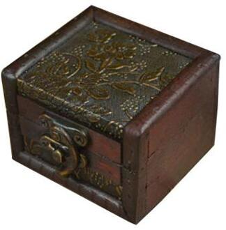 80% VerkoopVintage Kleine Houten Lock Sieraden Houder Ketting Armband Opslag Geschenkdoos