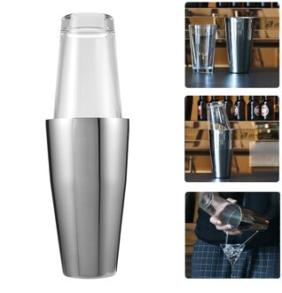 800 ml/400 ml Rvs Cocktail Shaker Mixer Wijn Martini Drinken Boston Stijl Glas Shaker Party Bar Gereedschap