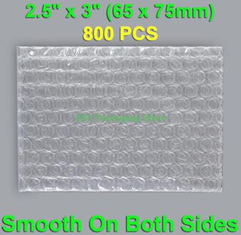 800 Stuks 2.5 "X 3" (65X75Mm) kleine Bubble Zakken Glad Aan Beide Zijden Plastic Verpakking Enveloppen Clear Verpakking Pouches