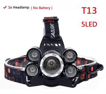 8000 Lumen Hight Power Licht 5 Led Koplamp Cree Xml T6 Led Head Lamp 18650 Oplaadbare Zaklamp Fakkel Lantaarn Option A