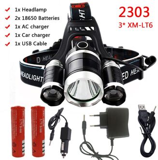 8000 Lumen Hight Power Licht 5 Led Koplamp Cree Xml T6 Led Head Lamp 18650 Oplaadbare Zaklamp Fakkel Lantaarn Option E
