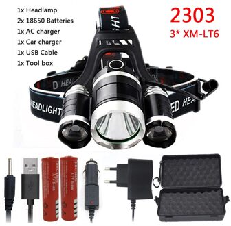 8000 Lumen Hight Power Licht 5 Led Koplamp Cree Xml T6 Led Head Lamp 18650 Oplaadbare Zaklamp Fakkel Lantaarn Option F