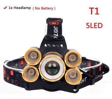 8000 Lumen Hight Power Licht 5 Led Koplamp Cree Xml T6 Led Head Lamp 18650 Oplaadbare Zaklamp Fakkel Lantaarn Option G