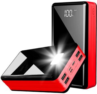 80000Mah Power Bank Draagbare Hoge Capaciteit Mobiele Telefoon Outdoor Reizen Snelle Oplader Voor Xiaomi Samsung Iphone rood