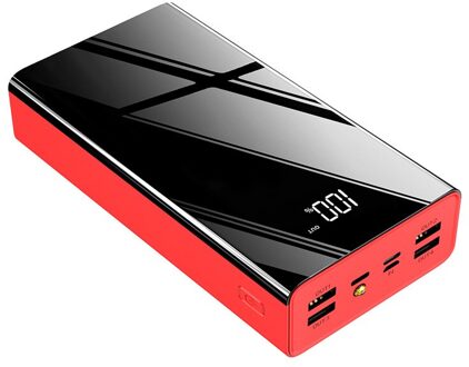 80000Mah Power Bank Grote Capaciteit Lcd Powerbank Externe Batterij Usb Draagbare Mobiele Telefoon Oplader Voor Samsung Xiaomi Iphone Rood