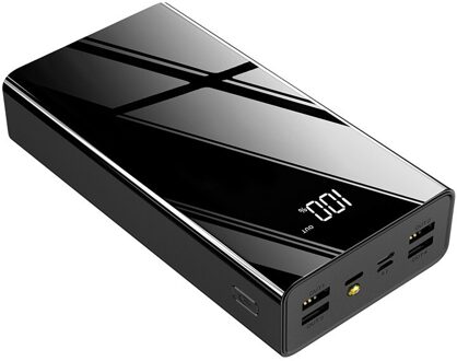 80000Mah Power Bank Grote Capaciteit Lcd Powerbank Externe Batterij Usb Draagbare Mobiele Telefoon Oplader Voor Samsung Xiaomi Iphone zwart