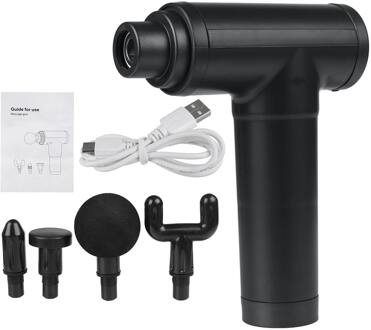 8000r/Min Therapie Massage Gun 4/22 Versnellingen Muscle Massager Pijn Sport Massage Machine Relax Body Afslanken Relief Met 4 heads 4 Gears zwart