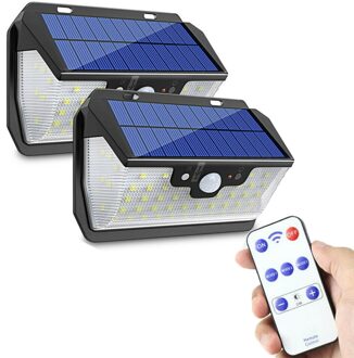 800LM 55LED Solar Light Pir Motion Sensor Outdoor Tuin Wandlamp Usb Oplaadbare Afstandsbediening Led Solar Light