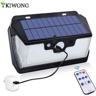 800lm Solar Light Security Verlichting 55 Leds Solar Lamp Voor Garden Wall Yard Usb Opladen Met Afstandsbediening Drie Modi