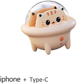 800Mah Mini Power Bank Leuke Kat Usbc Draagbare Externe Batterij Case Charger Met Led Nachtlampje Voor Kleine Maat iphone Powerbank iPhone en typec