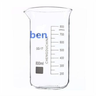 800mL Bekerglas Tall Vorm Chemische Lab Glaswerk borosilicaatglas 3.3