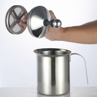800Ml Handmatige Melkopschuimer Rvs Cappuccino Melk Creamer Schuim Mesh Koffie Foamer Creamer Keuken Applicance