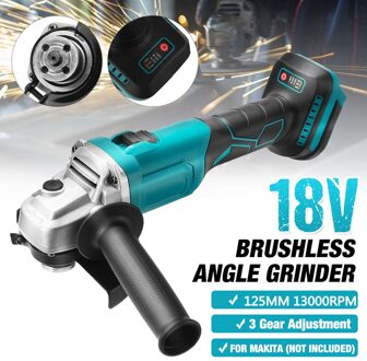 800W 18V 125Mm 3 Speed Borstelloze Impact Draadloze Haakse Slijper Voor Makita Batterij Diy Power Tool snijmachine Polijstmachine TypeB F91451