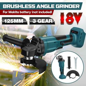 800W 18V 125Mm 3 Speed Borstelloze Impact Draadloze Haakse Slijper Voor Makita Batterij Diy Power Tool snijmachine Polijstmachine TypeD F22320