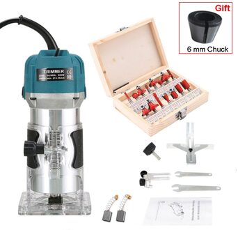 800W Houtbewerking Elektrische Router Trimmer Hout Frezen Graveermachine Hand Carving Machine Hout Router Met Frees groen
