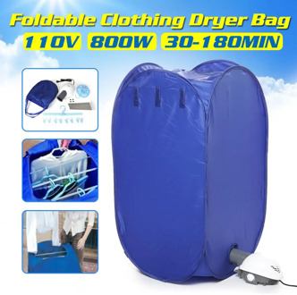 800W Portable Electric Clothes Dryer Folding Mini Travel Quick Drying Clothes Warm Air Cloth Dryer Wardrobe Storage Cabinet