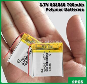 803030 700 Mah Li-Ion Polymeer Batterij Vervangende Mobiele Voor Speelgoed Gps MP3 MP4 Pda Smart Horloge 3.7 V Li-lithium Polymeer Batterij 2stk