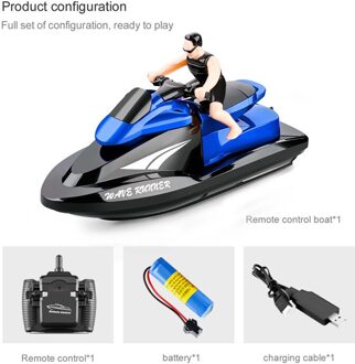 809 Rc Motorboot Rc Boot High Speed Afstandsbediening Boot Voor Zwembaden Meren 2.4Ghz Waterdichte Speelgoed Goft voor Kids blauw 1B