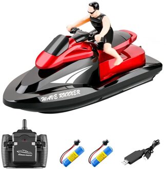 809 Rc Motorboot Rc Boot High Speed Afstandsbediening Boot Voor Zwembaden Meren 2.4Ghz Waterdichte Speelgoed Goft voor Kids rood 2 Batteries