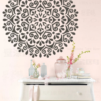 80cm 110cm Stencil Stencils Mandala Template Reusable Tile Paint Big For Walls Large Mandala Indian Arabic Ethnic Round S045
