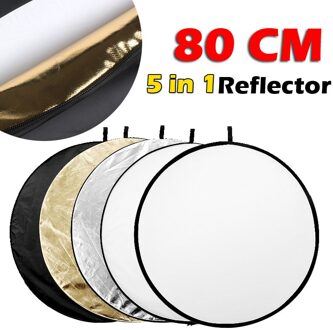 80Cm 31 "5 In 1 Reflector Fotografia Ronde Flash Photo Studio Opvouwbare Light Reflector Goud Zilver Wit Zwart doorschijnend